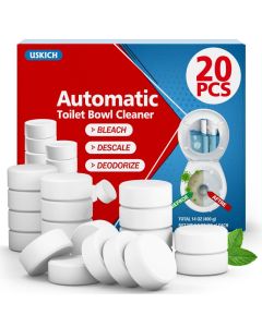 USKICH Toilet Bowl Cleaner Tablets 20 PACK Bathroom Automatic Toilet Tank Cleaners with Bleach SlowReleasing Household Toilet Cleaners for Deodorizing Descaling against Tough Stains