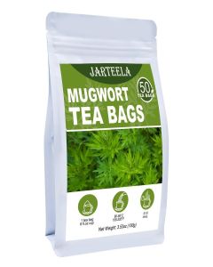 Jarteela - Mugwort Tea Bag, 2g x 50 Count - Pure Mugwort Herb - Natural Herbal Tea Bags for Digestion - Non-GMO - Caffeine-free Tea