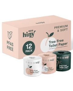 ecoHiny Premium Soft Bamboo Toilet Paper PFAS Free 12 Mega Rolls 3 ply 350 Sheets Non Toxic FSC Certified Septic Safe BPA Free Tree Free Toilet Tissue Plastic Free Packaging
