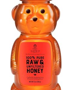 Nature Nate's 100% Pure Raw & Unfiltered Honey - 12 oz Bear Squeeze Bottle