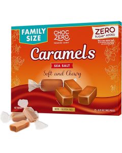 ChocZero Sugar Free Sea Salt Caramels - Keto Friendly, All Natural, Low Carb Snack (9oz Box)