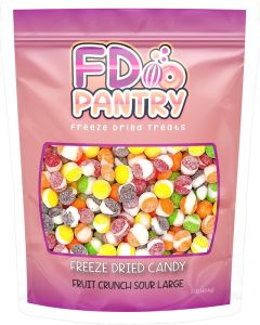 FD Pantry Fruit Crunch Sour Freeze Dried Candy Variety Pack - 16oz Assorted Sour Flavors in Resealable Pouch