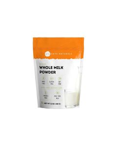 Kate Naturals Dry Whole Milk Powder for Baking Coffee Milkshakes 12oz RBSTFree Made in USA Dried Powdered Substitute For Liquid Milk