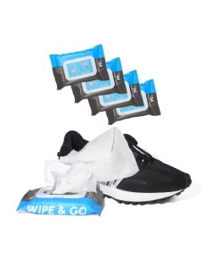 Shoe Cleaning Wipes for Travel & Daily Use / 4-Pack (120 Wipe) Sneaker Cleaner – Quick, Pre-Moistened & Easy to Use / Safe on White, Leather & Suede Shoes / Monami Shoe Wipe