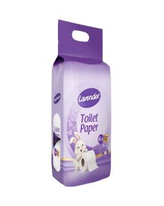 LAVENDER Toilet Paper 6 Rolls X 160 Pulls Pack / Ultra Soft Strong Virgin Fibre Tissue / High Absorbency Hygienic Bathroom Rolls / Daily Personal Care for Home Office Guest Washroom Use