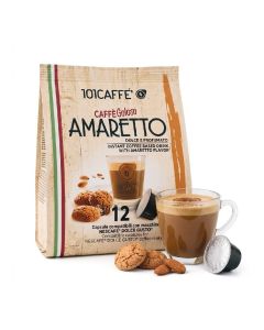 Amaretto Coffee Capsules / Compatible with Dolce Gusto® Coffee Machines / Premium Amaretto Flavoured Coffee / 12 Capsules Pack / Smooth, Aromatic & Café-Style Coffee