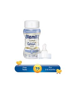 Blemil Plus 1 Optimum ProTech Ready To Feed Infant Formula Milk / Most Advanced Nutritional Formula / Infants from 0 - 6 Months / Triple Protection with Osteopontin, HMO and MFG / Immune System /Brain and Eyesight development / RTF 70ml with Teats.