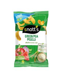 SNATTS Green Pea Piselli Snacks, 85g - Mediterranean Style Pulse and Grain Snacks