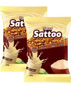 Manna Sattu/Sattoo Drink Mix - 100% Bengal Gram, High Protein & Fibre, 1 Kg (500g x 2 Packs)