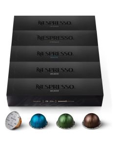 Nespresso VertuoLine Coffee Capsules Variety Pack – Intenso, Stormio, Odacio & Melozio (x2) – 50 Pods / Dark & Medium Roast / For Nespresso Vertuo Machines Only
