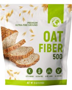 LifeSource Foods Oat Fiber 500 - All-Natural, Gluten-Free, Zero-Carb Fiber Source for Low-Carb Baking (3 LB)