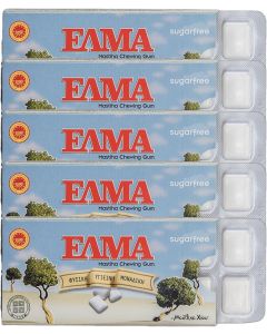 ELMA Sugar Free Greek Chewing Gum with Natural Chios Resin Gum Mastic and Mastiha Oil - 5 x 10-Packs