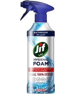JIF Hygienic Foam Bathroom Cleaner Spray, Powered by Bleach, 450ml