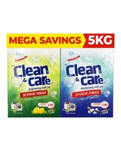 Clean & Care Detergent Powder 5kg Combo Set includes 2.5kg Lemon & 2.5kg Jasmine Advanced Stain Removal & Brightening with Joy for Top & Front Load Machines