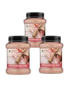 Bliss of Earth 1KG Pure Himalayan Pink Salt Non Iodised for Weight Loss & Healthy Cooking, Natural Substitute of White Salt Pack of 3