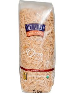 DeLallo, Orzo No. 65, 100% Organic Whole Wheat Pasta, 16 oz (454 g)(Pack of 1)