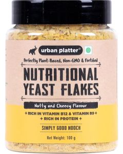 Urban Platter Nutritional Yeast Flakes - 100g / Plant-Based Seasoning Rich in B Vitamins & Protein / Nutty & Cheesy Flavor for Popcorn, Pasta & Salads