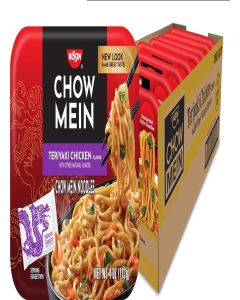 Nissin Chow Mein Noodles, Teriyaki Chicken, 10g Protein, 4 Ounce (Pack of 8)