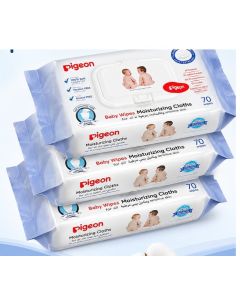 PIGEON BABY WIPES MOISTURIZING 70S (PACK OF 3)