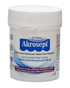 Aquapura Akrosept Surface and Objects Disinfectant Tablets, 50 Tablets Pack