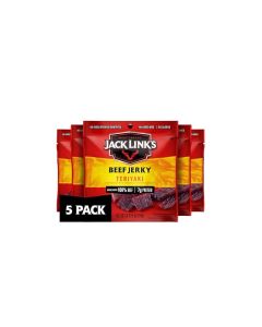 Jack Links Teriyaki Beef Jerky Multipack 5 Pack 0625 oz Bags Ready to Eat Real Meat Protein Snacks 7g Protein per Serving Made with 100 Real Beef