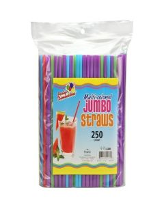 Colorful Multi-Colored Jumbo Straws - (Pack of 250) - Vibrant Design - Perfect for Parties & Events