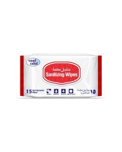 Sanitizing Wipes - 15'S - Antibacterial Skin Wipes With Vitamin E,Kills 99.9% Germs,Convenient For Use,Aloe Vera Gel & Herb Extract,Moisturizing And Nourishing