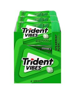 Trident Vibes Spearmint Rush SugarFree Chewing Gum 6 Bottles of 40 Pieces 240 Total Pieces