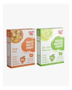 Simply Fils Veggie Wafers Crisps Kale + Kiwi Grape Juice + Simply Fils Fruity Melty Drops Orange Prune