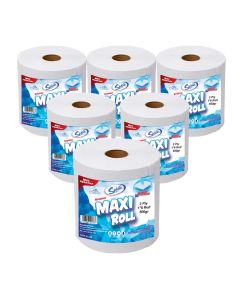 Maxi Roll Tissue Paper, 500g, Hand Towels 2 Ply - 6 Rolls