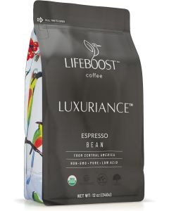 Lifeboost Organic Espresso Beans - USDA Organic, Low Acid, Mold-Free Dark Roast Coffee - Whole Bean, Single Origin, High Caffeine Arabica - 12 oz Bag