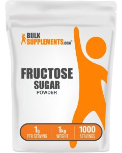 BulkSupplements.com Fructose Powder - Fructose Sugar, Zero Calorie Sweetener - Food Grade & Gluten Free, 1g per Serving, 1kg (2.2 lbs) (Pack of 1)