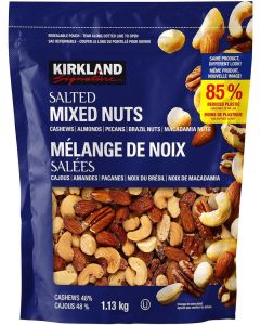 Kirkland Signature Salted Mixed Nuts - 1.13 Kg (Cashews, Almonds, Brazil Nuts, Pecans, Macadamia Nuts)