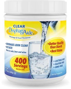 DYSPHAGIAIDE Clear Thickener Powder - 400 Servings - Instant Liquid and Food Thickener for Swallowing Difficulties