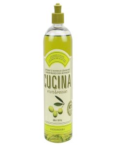 Cucina Fruits & Passion Concentrated Dish Soap, Coriander & Olive Tree, Olive Oil Enriched Liquid Dishwashing Detergent, Vegan & Biodegradable Formula, Refillable Recyclable Bottle,16.9 fl oz (500 ml)