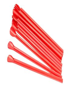 8" Unwrapped Red Spoon Straw - Box of 300ct