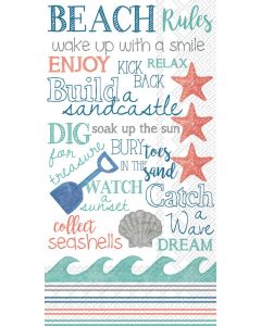 Celebrate the Home BeachThemed 3Ply Paper GuestBuffet Napkins Beach Rules 16Count