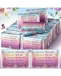 Sinmoe 60 Pack Pocket Tissues Travel Packs Christian Travel Tissues 3 Ply Pocket Size for Guests Mini Wallet Facial Napkin for Breast Cancer Wedding Xmas GraduationButterfly