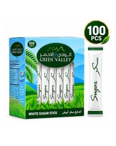 Green Valley White Sugar Sachet Sticks 500 g – Pure Refined Sugar, Single-Serve Pack