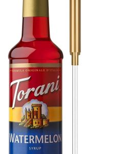 Torani Watermelon Syrup with Pump - 25.4 Oz Bottle for Flavoring Drinks, Sodas, and Cocktails