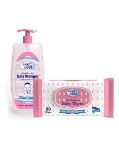 Baby Wipes 80's + Baby Shampoo 500ML- Tear Free, Paraben-Free, Dye Free, Alcohol Free, Fragrance-Free, Ultra Soft - Combo Pack