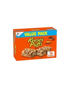 REESES Puffs Cereal Treat Bars Peanut Butter and Cocoa Snack Bars Value Pack 16 Ct 136 oz