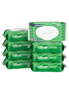 Cottonelle GentlePlus Flushable Wet Wipes with Aloe Vitamin E 16 FlipTop Packs 42 Wipes Per Pack 672 Total Wipes Packaging May Vary
