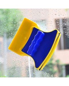 Pro Bullion Plastic Magnetic Easy Clean Double Faced Glass Wiper Strong Magnetic Window Cleaner Tool Glass Wizard Brush Cleaner with 2 Extra Cleaning Cotton Cleaner Squeegss Standard MultiColor