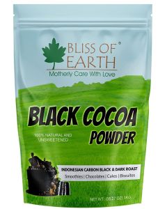 Bliss of Earth Black Cocoa Powder Natural and Unsweetened Carbon Black & Dark Roast Perfect for Cooking & Baking Cakes Biscuits Oreo Chocolates Smoothies 1KG