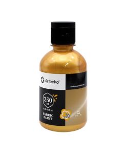 Artecho Gold Fabric Paint 250 ml 845 oz Permanent Clothing Paint for DIY TShirts Tote Bags Canvas Washable Flexible Textile Paint