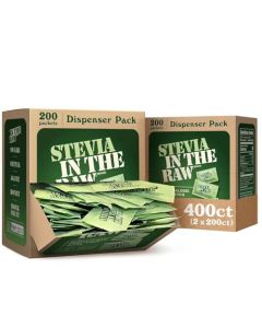 Stevia In The Raw Plant Based Zero Calorie Sweetener No Erythritol Sugar Substitute for Coffee Hot Cold Drinks Suitable For Diabetics Vegan GlutenFree 200 Count Packets Pack of 2
