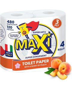 Maxi Supercarta Peach Scented 3 Ply Toilet Paper