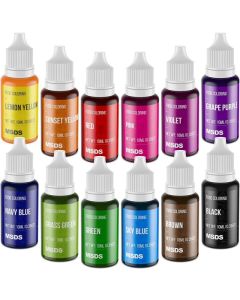 Cherrysea 12 Color Food Coloring Set - Vibrant Edible Liquid Dye for Baking, Cake Decorating, and Crafting - 0.35 Fl. oz (10 ml) Each