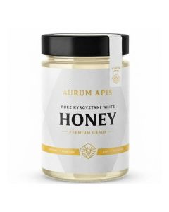 Kyrgyzstani White Honey, 100% Raw Unfiltered Pure Honey, Hand Harvested Organic Honey, Non-GMO, Rich in Nutrients & Energy Source, Respiratory Relief, Certified Honey – 330g Honey Jar